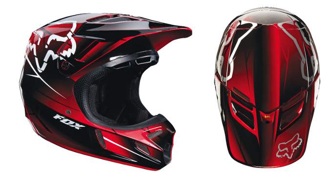 Fox Racing Red/Blue/Black Sz S Fox Racing V4 Race Helmet 