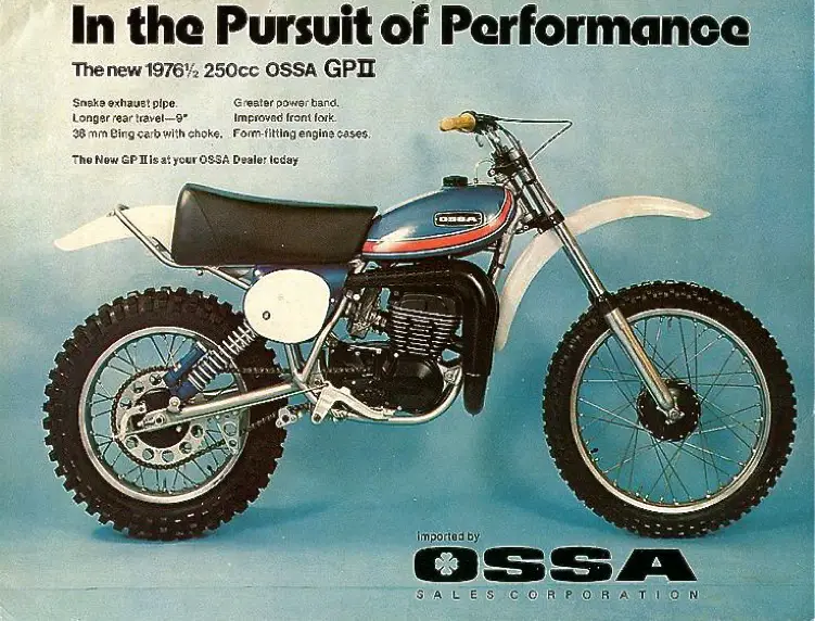 ossa motorcycle magazine poster