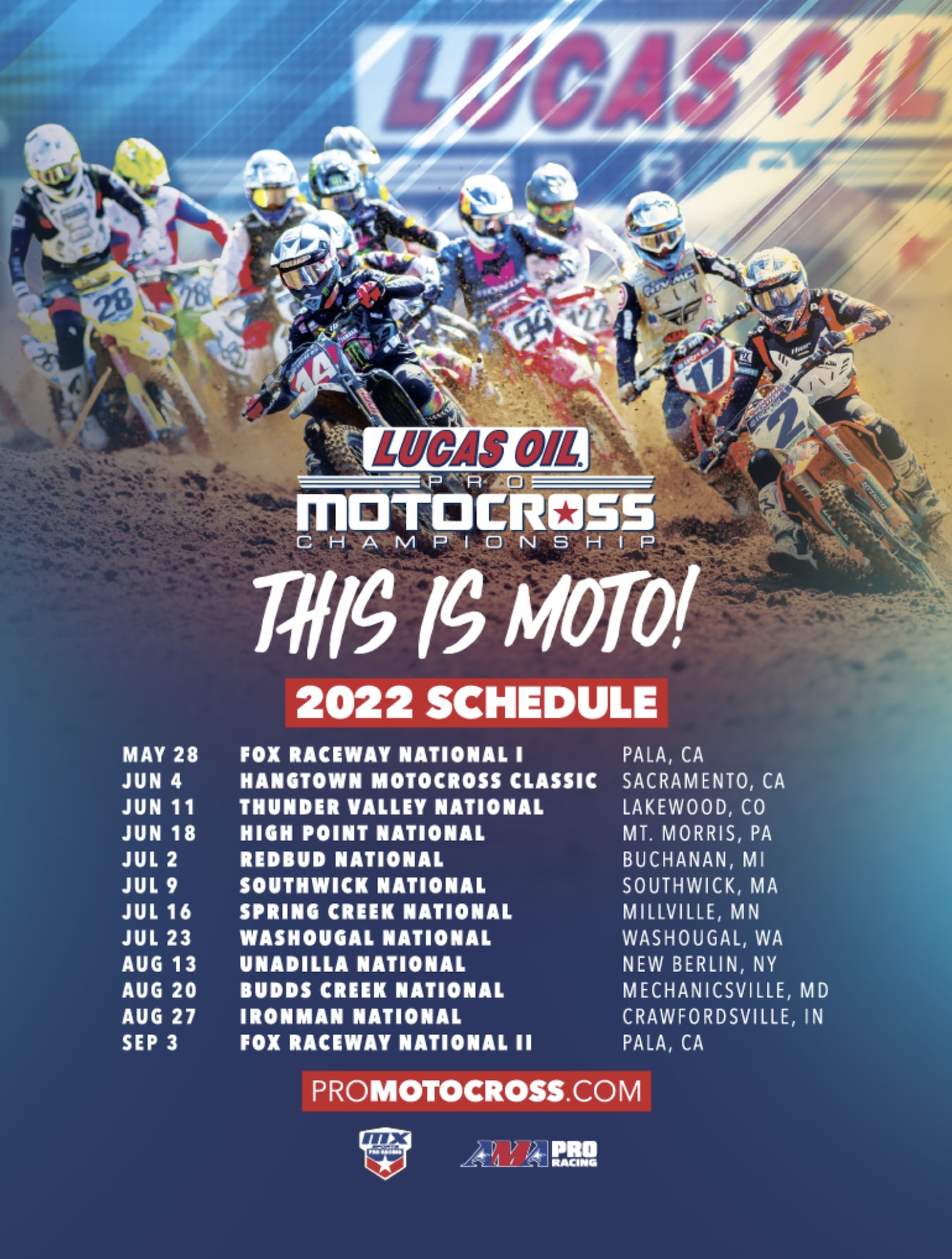 Nationals 2022 Schedule 2022 Ama Pro Motocross Schedule: Starts At Pala On May 28, 2022 & Ends At  Pala On Sept. 3 - Motocross Action Magazine