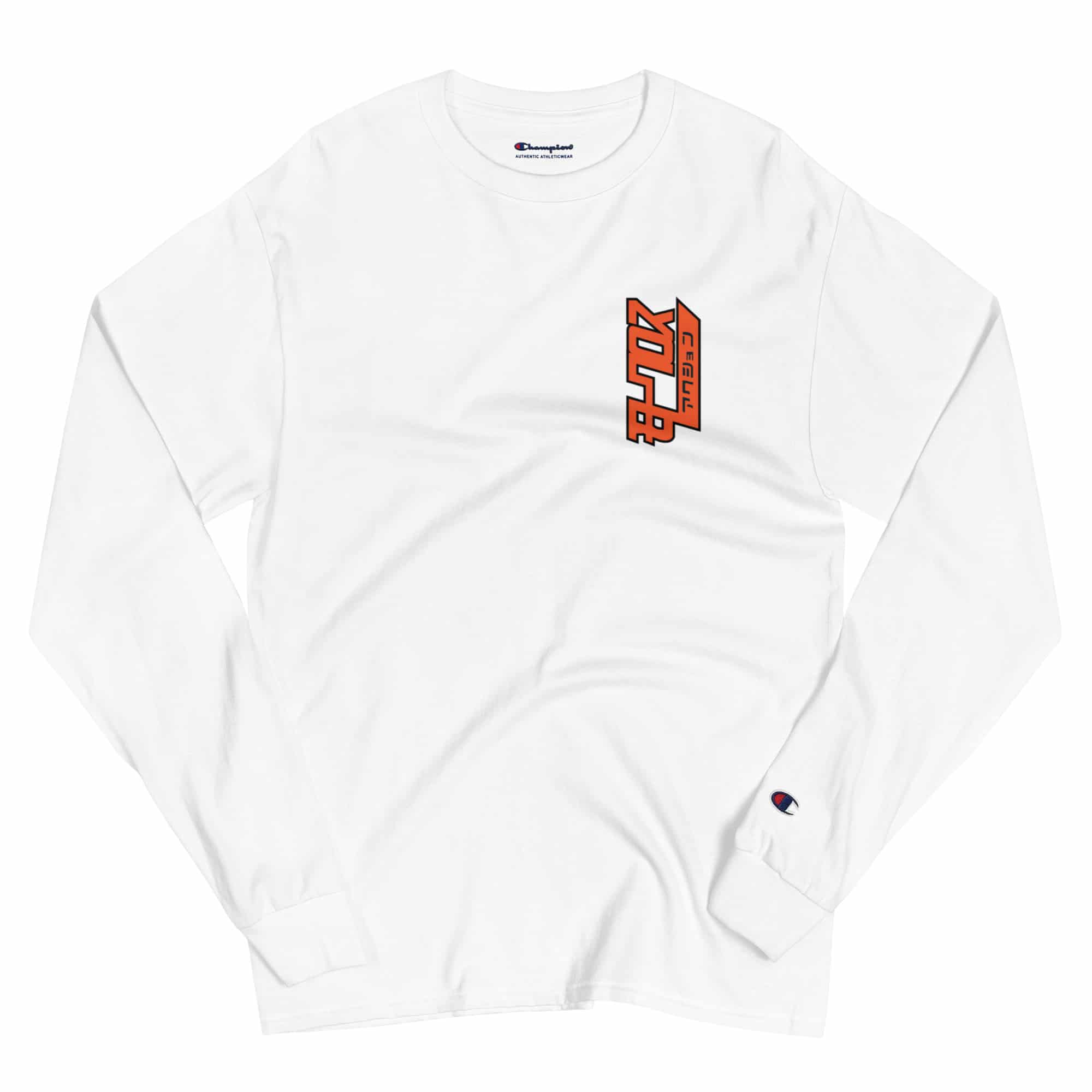 White champion long outlet sleeve shirt