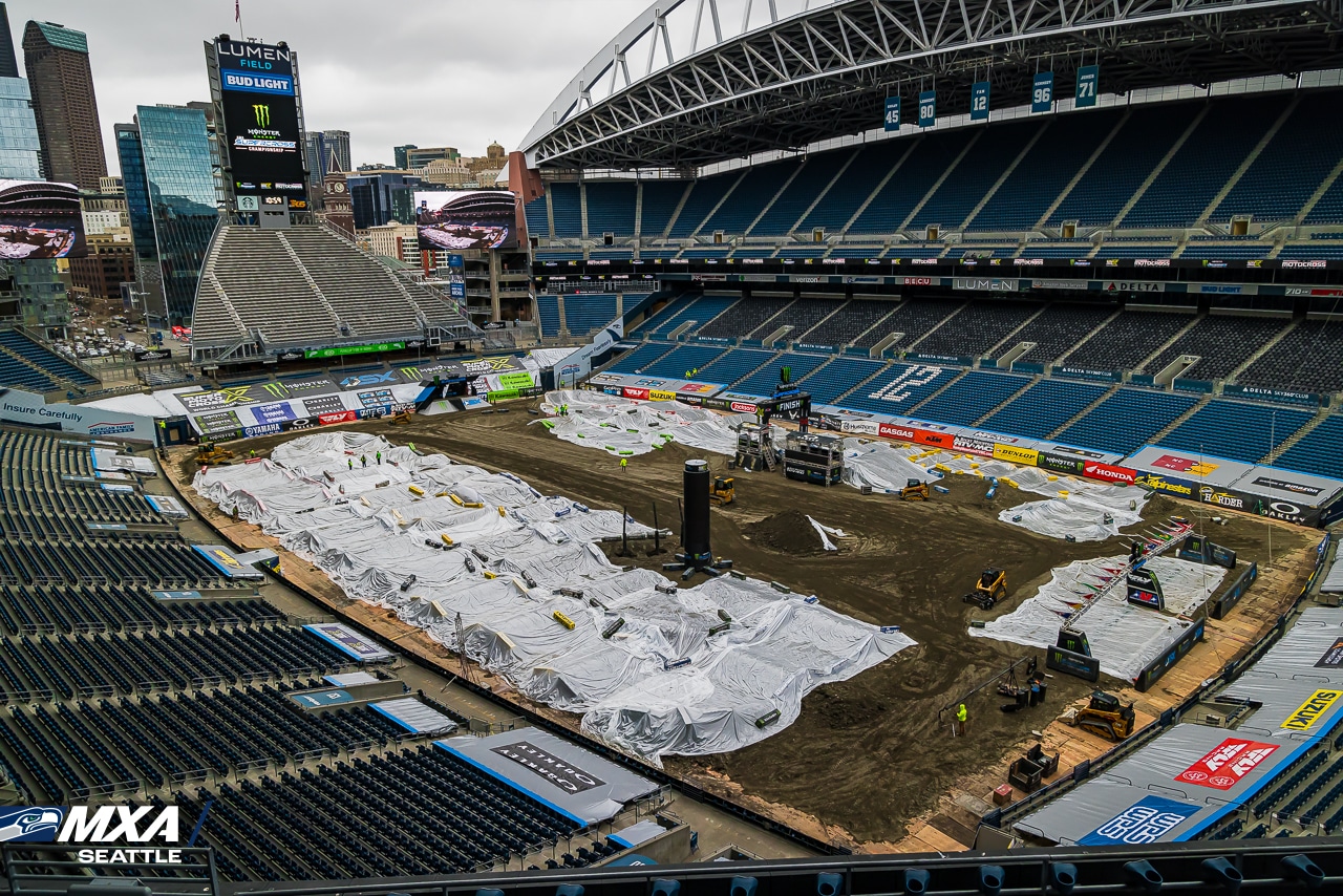track tarps rain overview stadium 2023 Seattle Supercross-7191