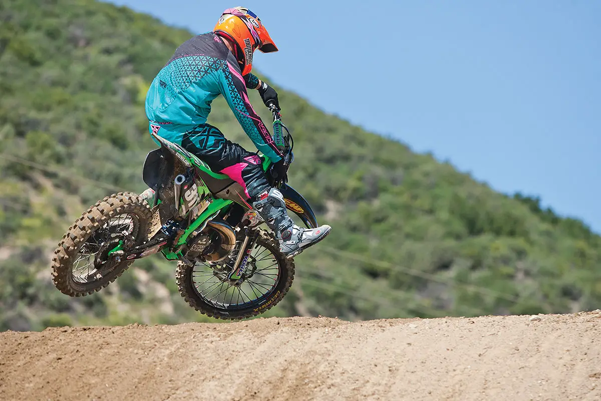 The KX250 has a potent engine that the chassis cannot handle. 