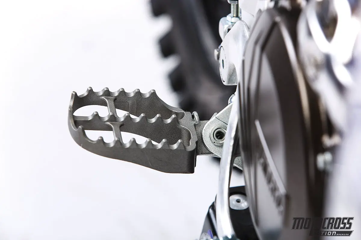 Footpegs have come a long way in the last five years. Not only have they gotten wider and stronger, but 5mm lower.