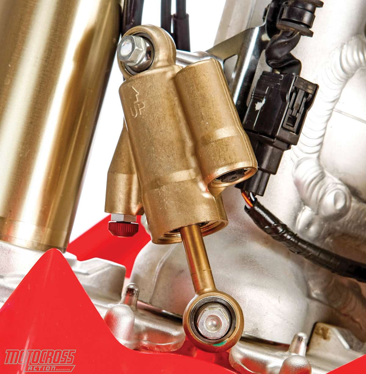 The 2017 CRF450 exhibits some head shake. You can reinstall the HPSD damper. The mounts are there, but not the damper.