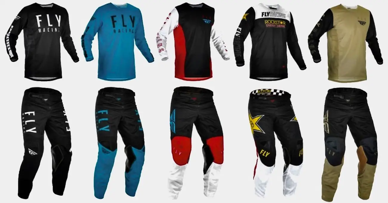 Kinetic Mesh Fly Racing 2019 Mens Motocross Gear Combo Black/White 